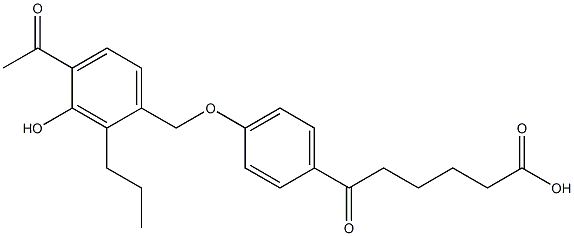6-[4-(4-アセチル-3-ヒドロキシ-2-プロピルベンジルオキシ)フェニル]-6-オキソヘキサン酸 化学構造式
