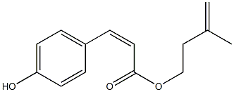 (Z)-3-(4-ヒドロキシフェニル)プロペン酸3-メチル-3-ブテニル 化学構造式