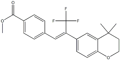 4-[(Z)-2-[(3,4-ジヒドロ-4,4-ジメチル-2H-1-ベンゾピラン)-6-イル]-3,3,3-トリフルオロ-1-プロペニル]安息香酸メチル 化学構造式