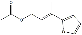 2-(3-アセトキシ-1-メチル-1-プロペニル)フラン 化学構造式