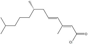 (2E,4E,7S)-3,7,11-トリメチル-2,4-ドデカジエン酸クロリド 化学構造式