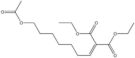 (7-アセチルオキシヘプチリデン)マロン酸ジエチル 化学構造式