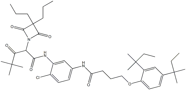 2-[2-(2,4-Dioxo-3,3-dipropylazetidin-1-yl)-2-(tert-butylcarbonyl)acetylamino]-4-[4-(2,4-di-tert-pentylphenoxy)butyrylamino]-1-chlorobenzene