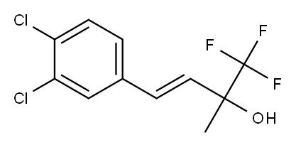(E)-3-(3,4-ジクロロフェニル)-1-メチル-1-トリフルオロメチル-2-プロペン-1-オール 化学構造式