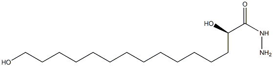 [R,(+)]-2,15-ジヒドロキシペンタデカン酸ヒドラジド 化学構造式