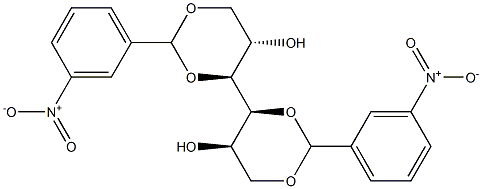 1-O,3-O:4-O,6-O-Bis(3-nitrobenzylidene)-L-glucitol Struktur