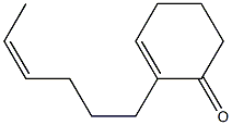 2-[(Z)-4-ヘキセニル]-2-シクロヘキセン-1-オン 化学構造式
