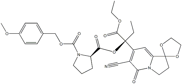 6-Cyano-7-[(S)-1-ethoxycarbonyl-1-[[(2R)-1-[(4-methoxybenzyloxy)carbonyl]-2-pyrrolidinyl]carbonyloxy]propyl]-2,3-dihydrospiro[indolizine-1,2'-[1,3]dioxolan]-5-one
