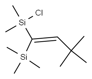 (E)-1-(クロロジメチルシリル)-1-(トリメチルシリル)-3,3-ジメチル-1-ブテン 化学構造式