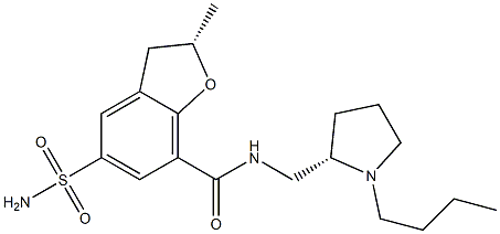 (S)-2,3-Dihydro-N-[[(2S)-1-butyl-2-pyrrolidinyl]methyl]-2-methyl-5-sulfamoylbenzofuran-7-carboxamide