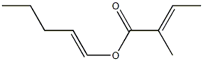 (E)-2-メチル-2-ブテン酸1-ペンテニル 化学構造式