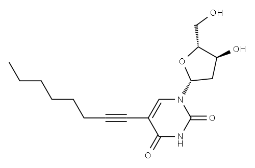 5-(1-オクチニル)-2'-デオキシウリジン 化学構造式