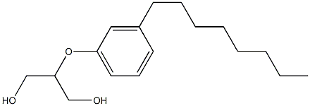 2-(3-オクチルフェノキシ)-1,3-プロパンジオール 化学構造式