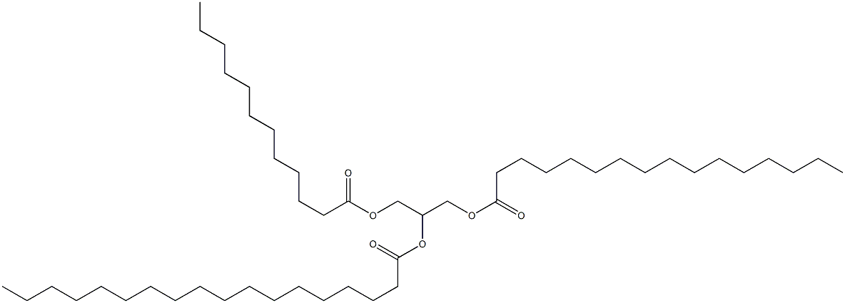 1-O-パルミトイル-2-O-ステアロイル-3-O-ラウロイル-L-グリセロール 化学構造式