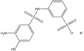 m-(3-アミノ-4-ヒドロキシフェニルスルホニルアミノ)ベンゼンスルホン酸カリウム 化学構造式