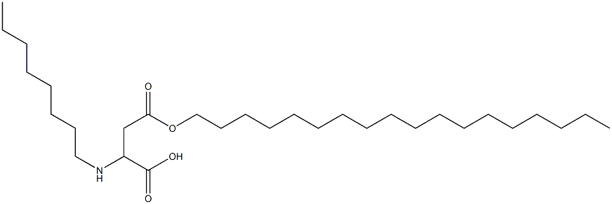 2-(オクチルアミノ)-3-(オクタデシルオキシカルボニル)プロピオン酸 化学構造式