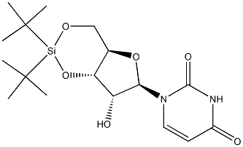 3'-O,5'-O-(ジ-tert-ブチルシランジイル)ウリジン 化学構造式