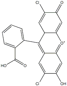 9-(2-Carboxyphenyl)-2,7-dichloro-3,9a-dihydro-6-hydroxy-3-oxoxanthylium