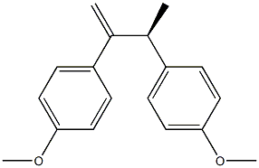 [S,(-)]-2,3-ビス(p-メトキシフェニル)-1-ブテン 化学構造式