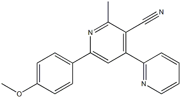 2-メチル-4-(2-ピリジル)-6-(4-メトキシフェニル)ピリジン-3-カルボニトリル 化学構造式