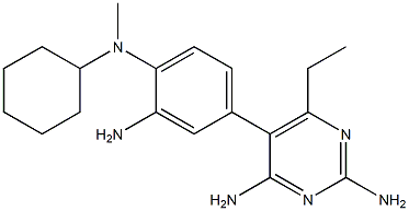 2,4-ジアミノ-6-エチル-5-(3-アミノ-4-[メチル(シクロヘキシル)アミノ]フェニル)ピリミジン 化学構造式