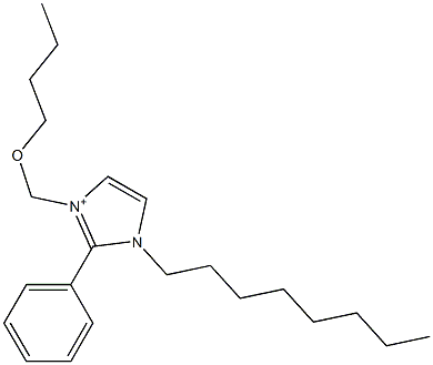 1-オクチル-2-フェニル-3-[(ブトキシ)メチル]-1H-イミダゾール-3-イウム 化学構造式