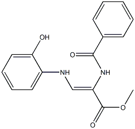 (Z)-3-[(2-ヒドロキシフェニル)アミノ]-2-(ベンゾイルアミノ)アクリル酸メチル 化学構造式