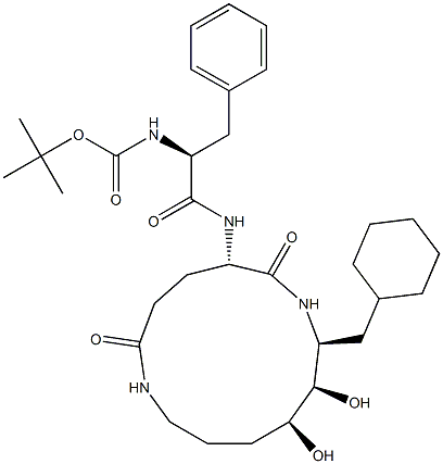 (5S,8S,9R,10S)-5-[(S)-2-(tert-Butyloxycarbonylamino)-3-phenylpropanoylamino]-8-cyclohexylmethyl-9,10-dihydroxy-1,7-diazacyclotridecane-2,6-dione