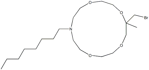 13-オクチル-5-(ブロモメチル)-5-メチル-1,4,7,10-テトラオキサ-13-アザシクロペンタデカン 化学構造式