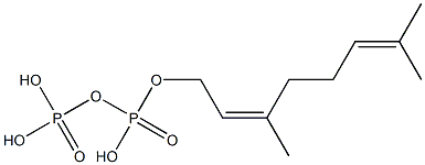 (3Z)-3,7-Dimethyl-2,6-octadiene-1-ol diphosphoric acid Struktur