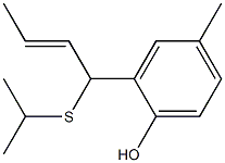 2-[(2E)-1-イソプロピルチオ-2-ブテニル]-4-メチルフェノール 化学構造式