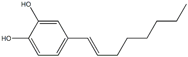 4-[(E)-1-オクテニル]ピロカテコール 化学構造式