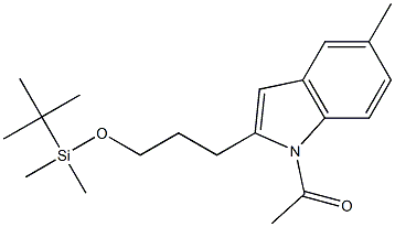 1-アセチル-5-メチル-2-[3-(tert-ブチルジメチルシロキシ)プロピル]-1H-インドール 化学構造式
