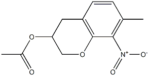 Acetic acid 7-methyl-8-nitrochroman-3-yl ester Structure