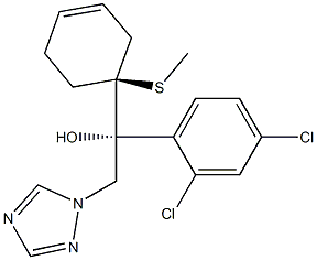 (1R)-1-(2,4-ジクロロフェニル)-1-[[(2R)-テトラヒドロ-2-メチルチオフェン]-2-イル]-2-(1H-1,2,4-トリアゾール-1-イル)エタノール 化学構造式