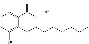 2-オクチル-3-ヒドロキシ安息香酸ナトリウム 化学構造式