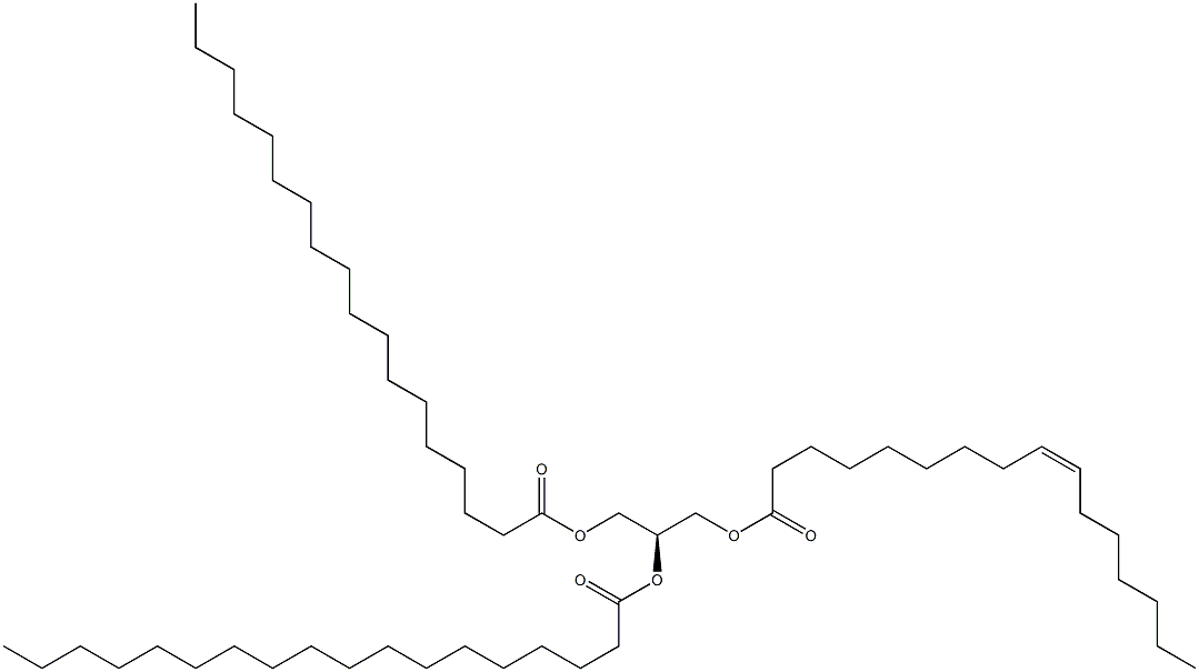 1-(9Z-hexadecenoyl)-2,3-dioctadecanoyl-sn-glycerol Structure