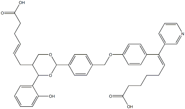 7-(4-((4-(5-(5-carboxypent-2-enyl)-4-(2-hydroxyphenyl)-1,3-dioxan-2-yl)benzyl)oxy)phenyl)-7-(3-pyridyl)hept-6-enoic acid