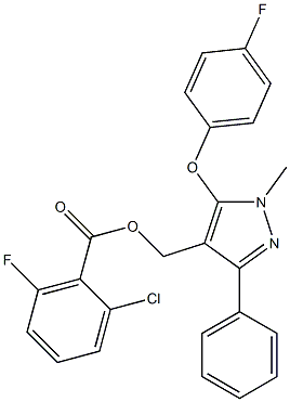 [5-(4-fluorophenoxy)-1-methyl-3-phenyl-1H-pyrazol-4-yl]methyl 2-chloro-6-fluorobenzenecarboxylate