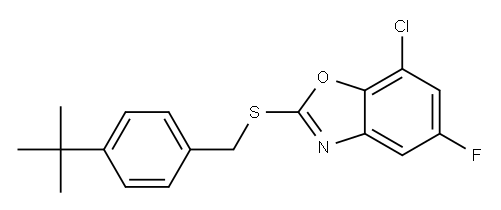 2-{[4-(tert-butyl)benzyl]sulfanyl}-7-chloro-5-fluoro-1,3-benzoxazole