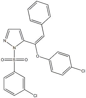 5-[1-(4-chlorophenoxy)-2-phenylvinyl]-1-[(3-chlorophenyl)sulfonyl]-1H-pyrazole