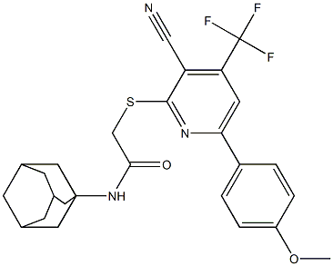 N-(1-adamantyl)-2-{[3-cyano-6-(4-methoxyphenyl)-4-(trifluoromethyl)-2-pyridinyl]sulfanyl}acetamide