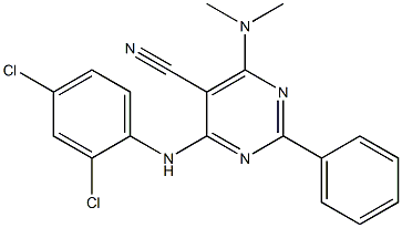 4-(2,4-dichloroanilino)-6-(dimethylamino)-2-phenylpyrimidine-5-carbonitrile