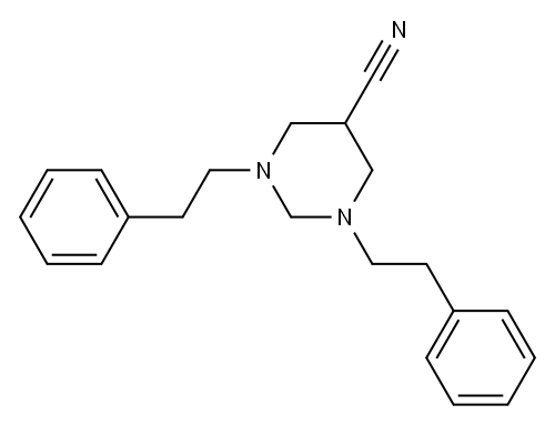 1,3-diphenethylhexahydropyrimidine-5-carbonitrile