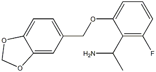 1-[2-(2H-1,3-benzodioxol-5-ylmethoxy)-6-fluorophenyl]ethan-1-amine Structure