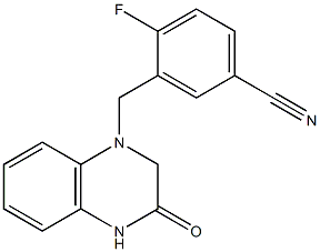 4-fluoro-3-[(3-oxo-1,2,3,4-tetrahydroquinoxalin-1-yl)methyl]benzonitrile 结构式