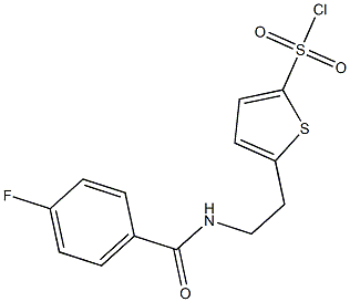 5-{2-[(4-fluorophenyl)formamido]ethyl}thiophene-2-sulfonyl chloride Structure