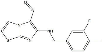 6-[(3-fluoro-4-methylbenzyl)amino]imidazo[2,1-b][1,3]thiazole-5-carbaldehyde Struktur