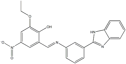 2-({[3-(1H-benzimidazol-2-yl)phenyl]imino}methyl)-6-ethoxy-4-nitrophenol Structure