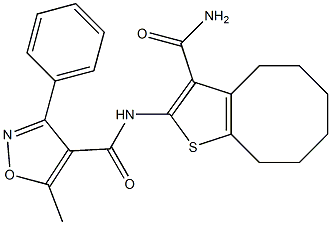 N-[3-(aminocarbonyl)-4,5,6,7,8,9-hexahydrocycloocta[b]thien-2-yl]-5-methyl-3-phenyl-4-isoxazolecarboxamide
